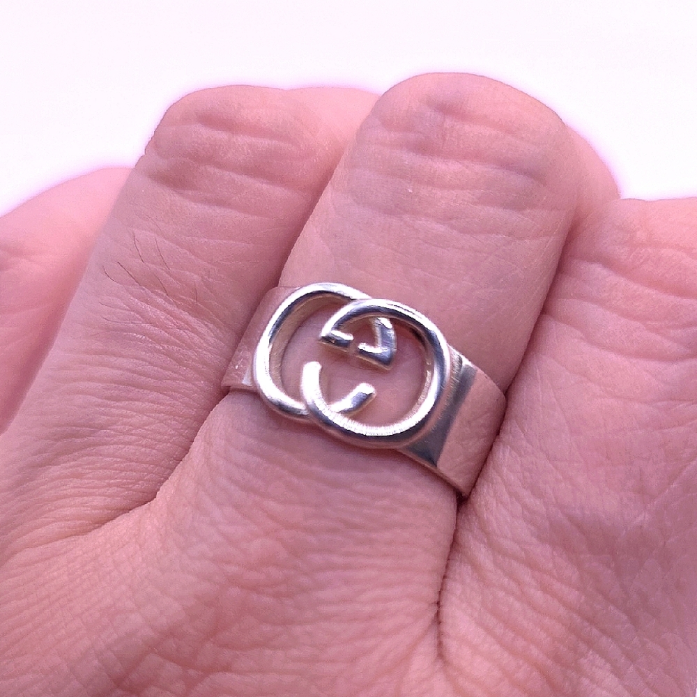 Silver-plated Logo Adjustable Ring
